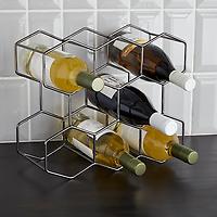 8-Bottle Hexagon Wine Rack Black Chrome